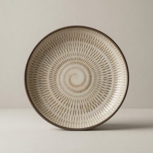 Japanese "Tobikanna" Chatter Mark Rustic Pottery Plate 日式飛鉋紋赤陶盤 / 點心盤
