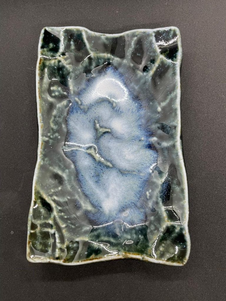 "Namako" Galaxy Blue Rectangular Platter 海鼠釉・夢幻銀河長角皿