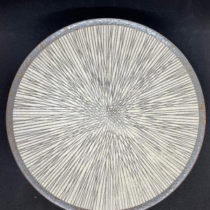 Japanese "Sunburst" Radial Line Plate with Rustic Rim 放射線紋・錆邊圓皿