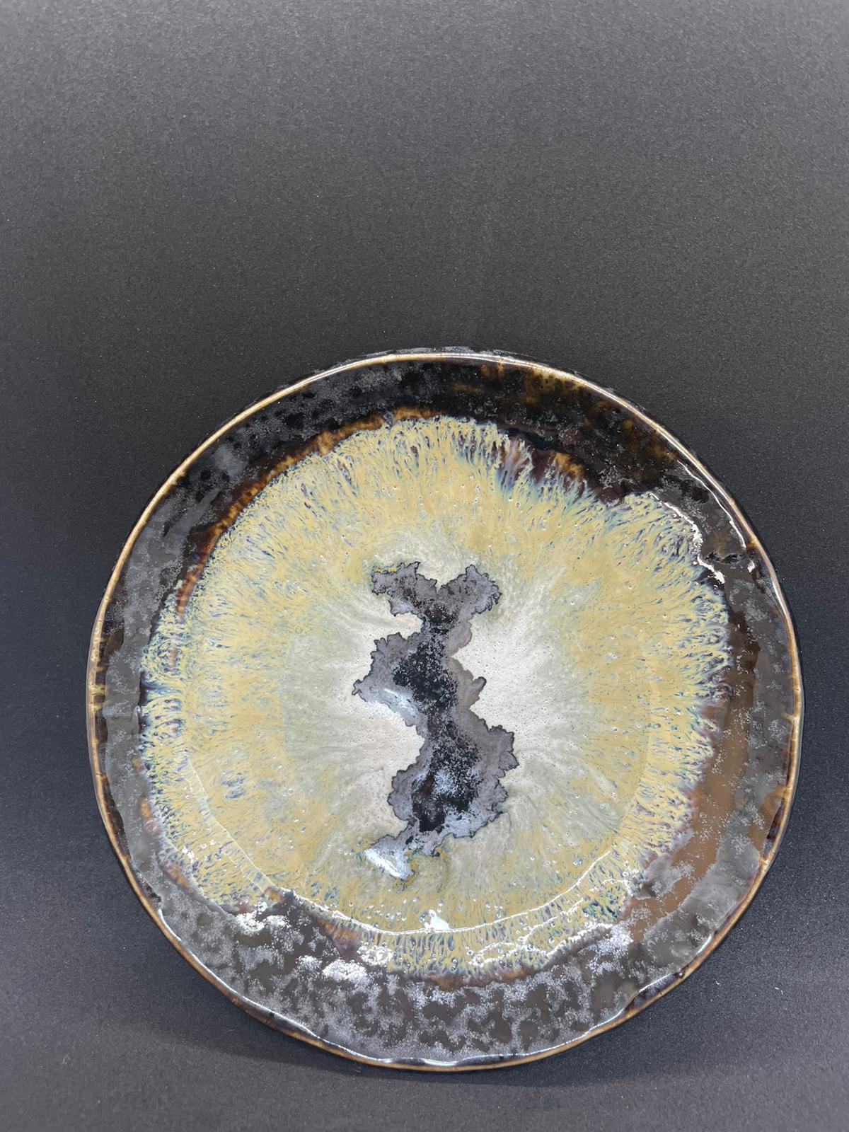 Japanese "Nebula" Galaxy Glaze Artistic Plate 【星雲幻境】天目風流釉・藝術圓盤 / 飾品盤