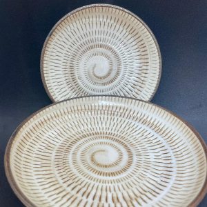 Japanese "Tobikanna" Chatter Mark Rustic Pottery Plate 日式飛鉋紋赤陶盤 / 點心盤