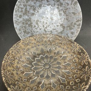 Japanese Modern Vintage: Silver Mist Glaze & "Mishima" Inlay Plate 【大人系的餐桌】銀彩雲母 ＆ 復古三島手印花盤 / 甜點皿
