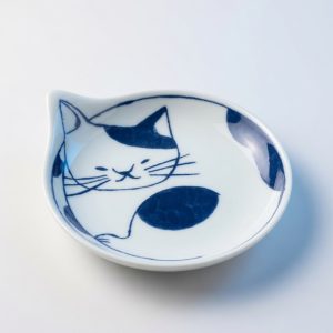 Whimsical Blue & White Cat Shaped Sauce Dish / Trinket Tray 【貓奴必收】藍染貓咪造型・醬料碟 / 豆皿
