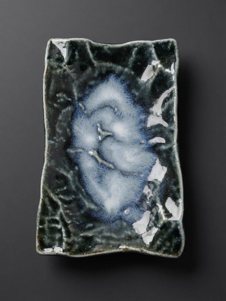 "Namako" Galaxy Blue Rectangular Platter 海鼠釉・夢幻銀河長角皿